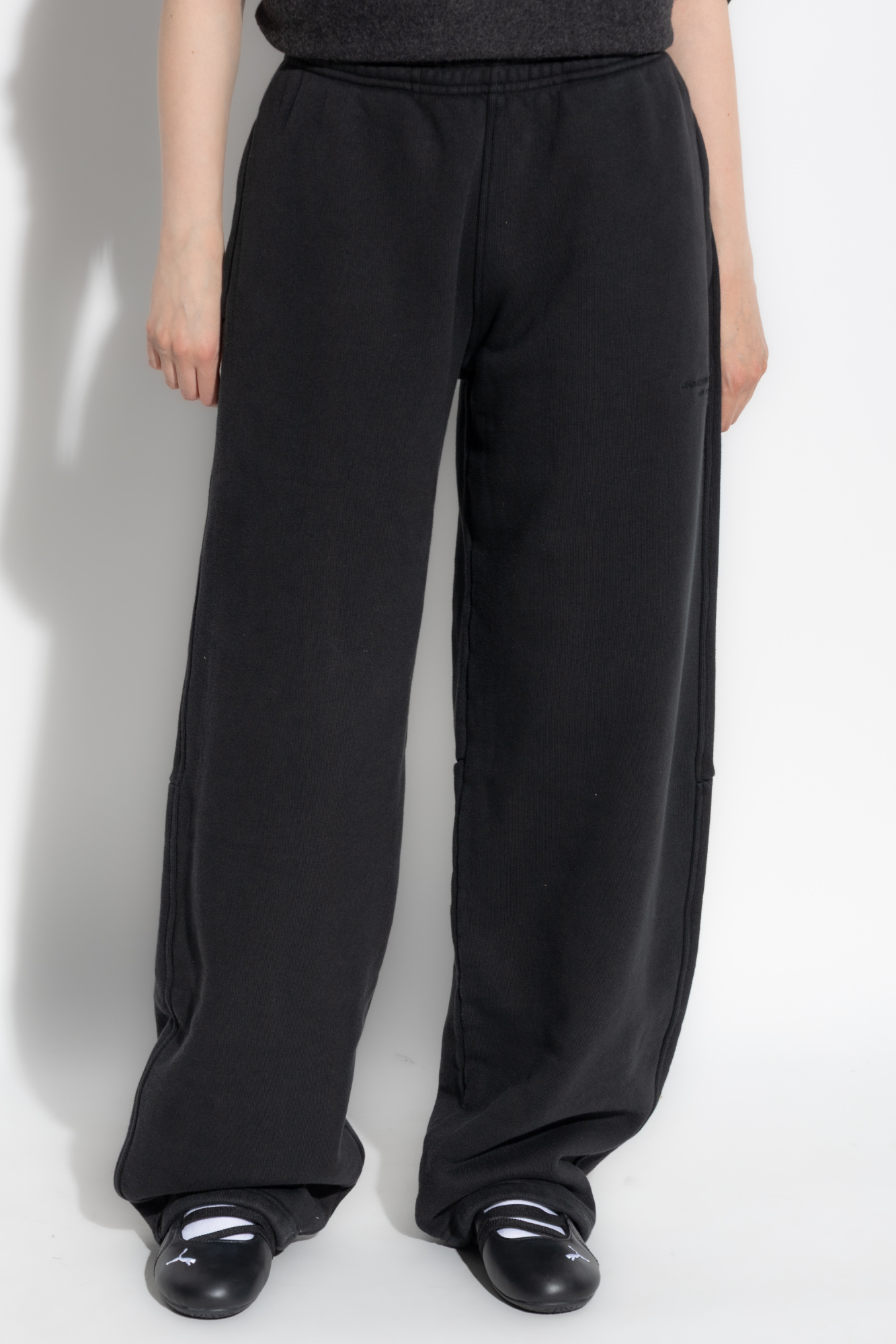 ◆あ1219◆ wide leg sweatpants with pre-styled logo brief waistband in